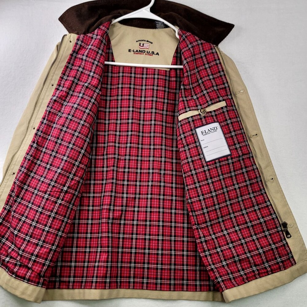 E-Land U.S.A. Authentic Brand Boys Beige Barn Jacket Corduroy Collar Size 8 - Picture 2 of 15